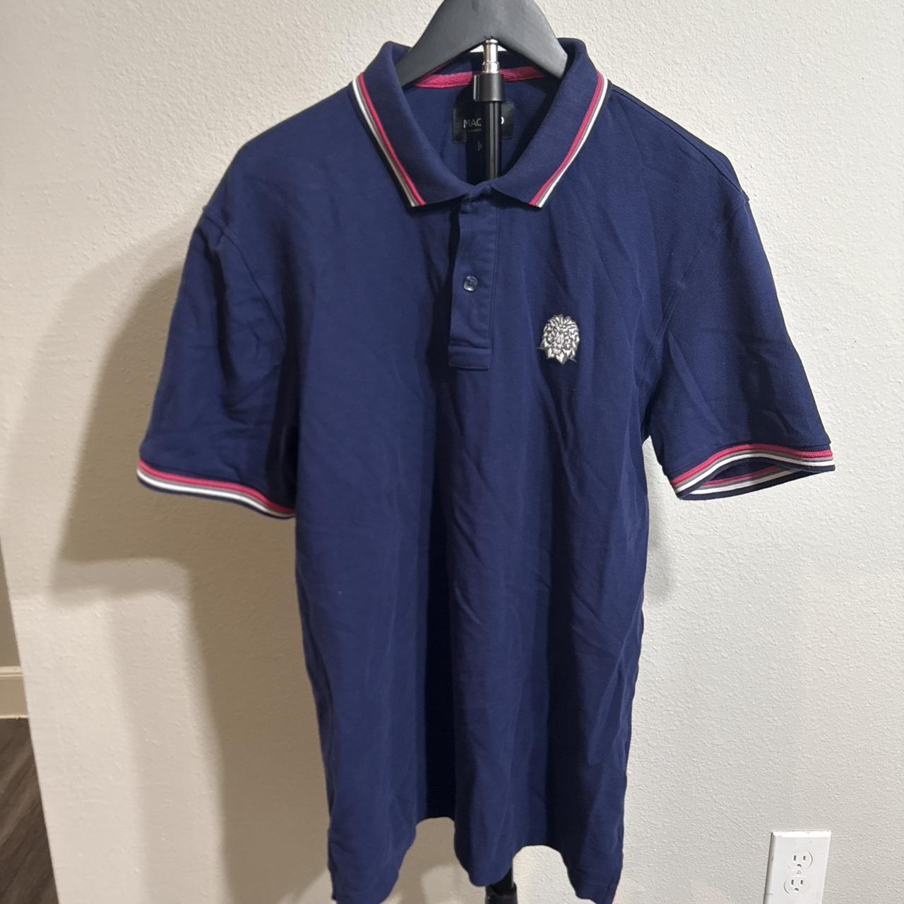 Maceoo Men's Navy and Blue Polo-shirt