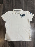 American Eagle Men's White and Cream Polo-shirt