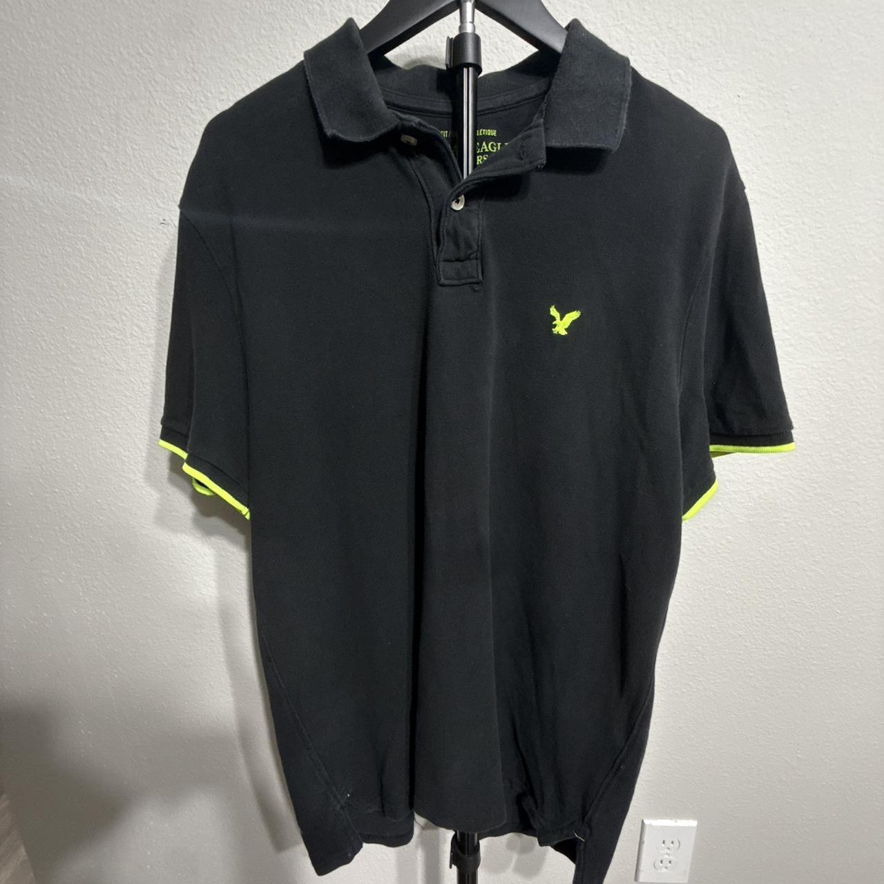 American Eagle Outfitters Men's Black Polo-shirt