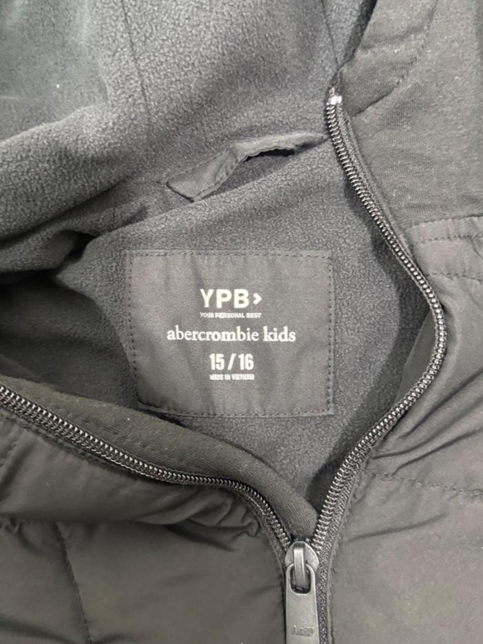 Abercrombie Kids YPB Black Quilted Hooded Jacket