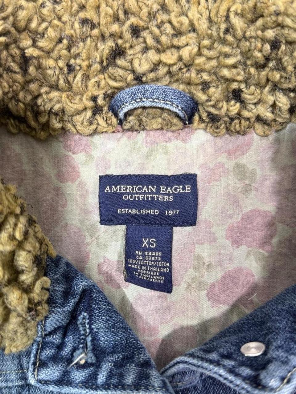 Vintage Y2K American Eagle Sherpa Denim Jacket