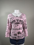 Vintage Cactus Bay Las Vegas Rhinestone Graphic Top