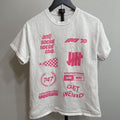 Anti Social Social Club Men's White and Pink Tshirt
