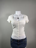 Hollister Must-Have Collection White Ribbed Baby Tee