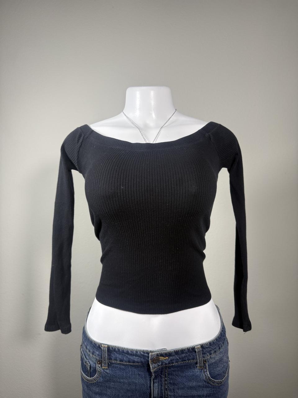 🖤 Ambiance Ribbed Off Shoulder Long Sleeve Top 🖤