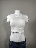 🤍 Zara Twist Front Crop Tee 🤍