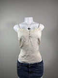 Y2K Abercrombie & Fitch Lace Cami Tank Top Cream Satin Coquette Fairy Grunge M
