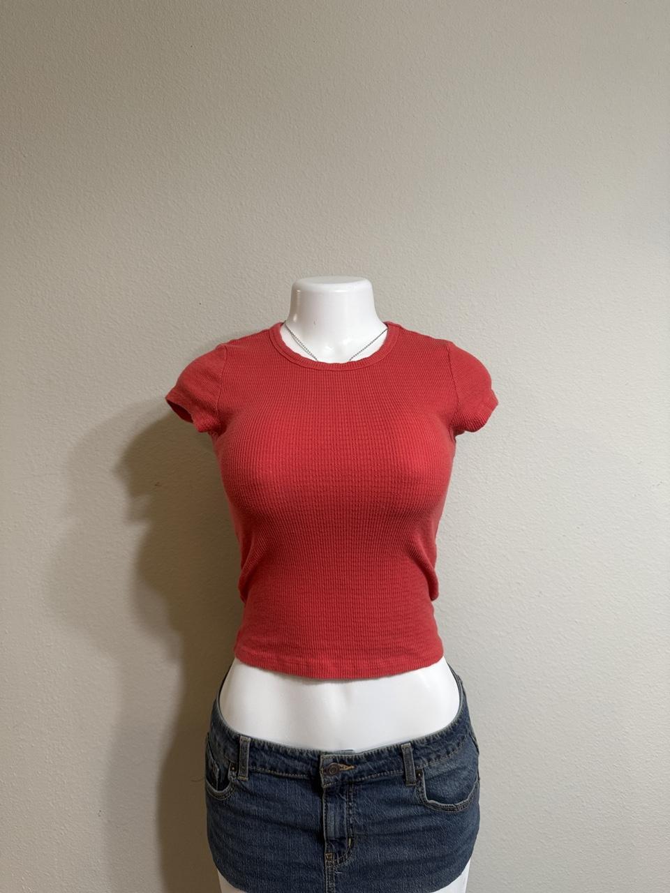 Y2K American Eagle Ribbed Baby Tee