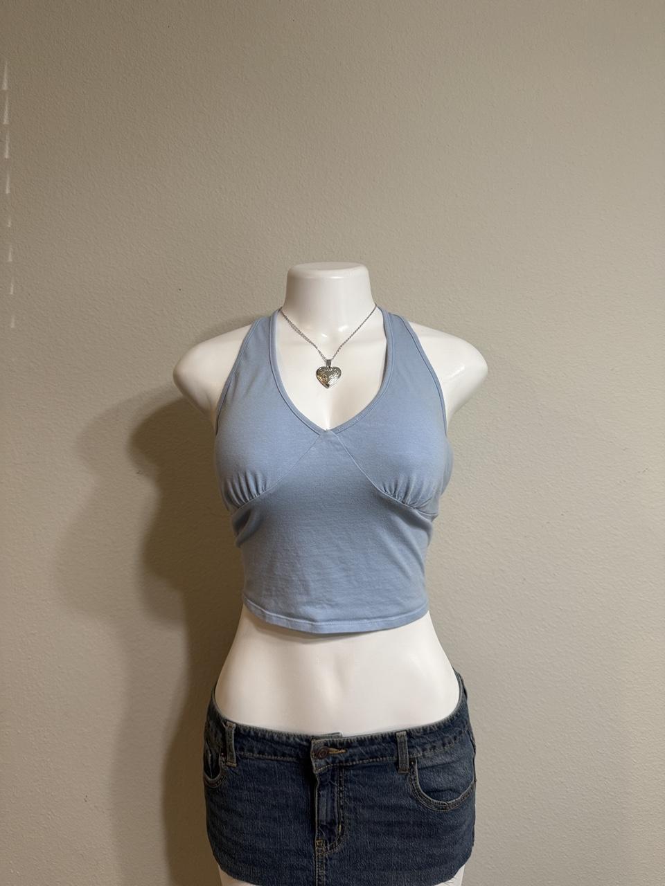 🩵 Ambiance Light Blue Halter Crop Top 🩵