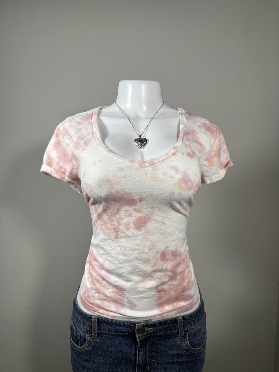 🤍 Aeropostale Seriously Soft Pink Tie-Dye V-Neck Tee 🤍