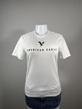 American Eagle White Logo Graphic Tee