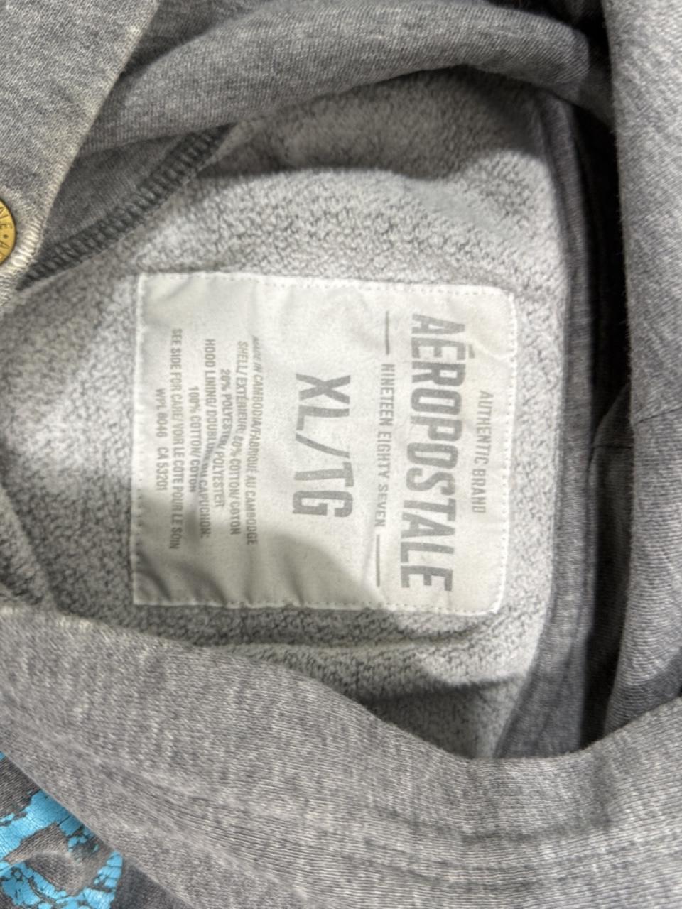 🤍 Y2K Aeropostale Gray Graphic Hoodie XL 🤍