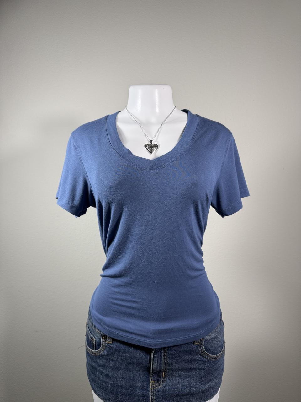 Y2K American Eagle Soft & Sexy Blue V-Neck Tee