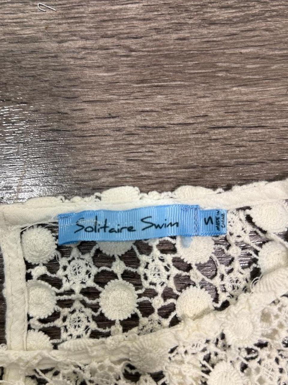 Solitaire Swim Ivory Crochet Lace Sleeveless Cover-Up Top