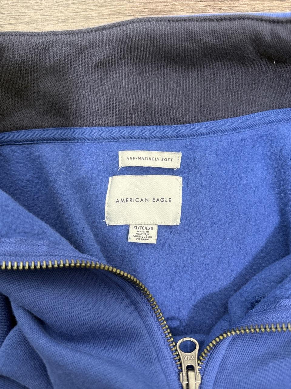 Y2K American Eagle Blue Quarter Zip Pullover Sweatshirt