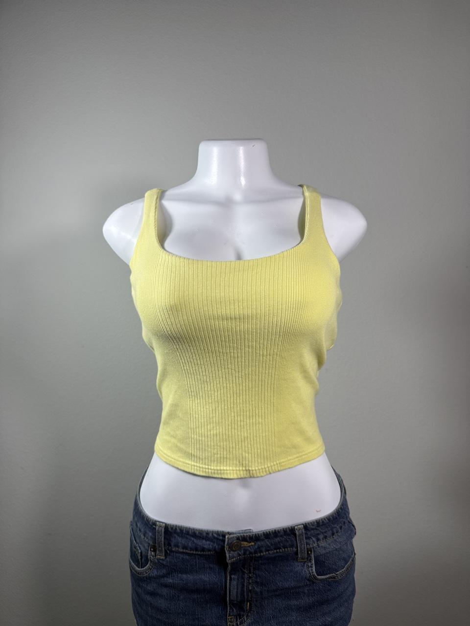 Y2K Energie Yellow Ribbed Crop Tank Top