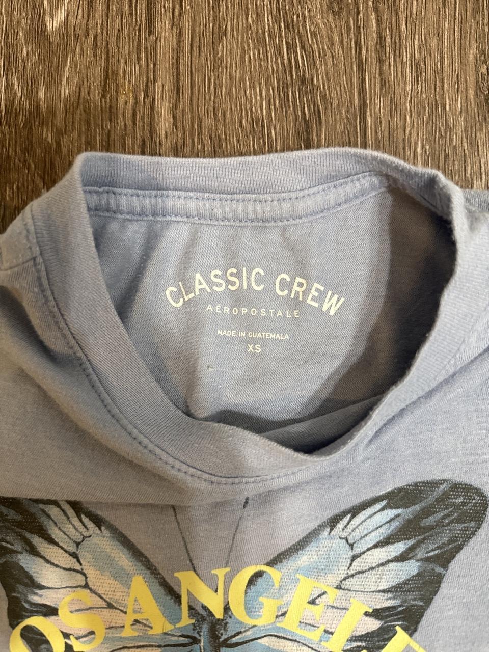 Aeropostale Women's Blue and Grey Tshirt