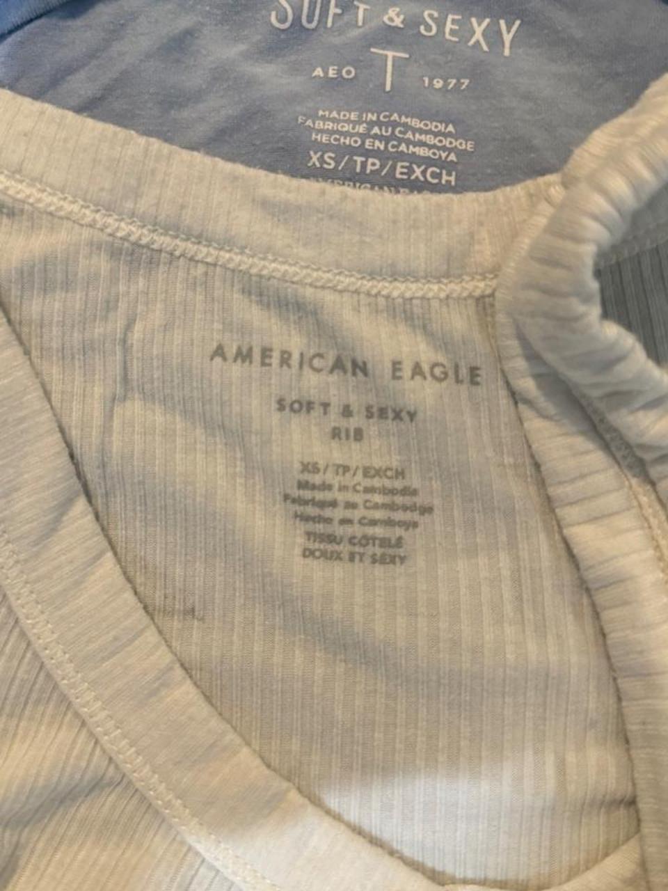 American Eagle Women's White and Cream Vests-tanks-cami