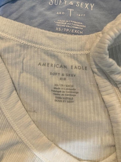American Eagle Women's White and Cream Vests-tanks-cami