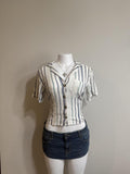 🤍 Y2K Abercrombie & Fitch Striped Button Front Crop Top 🤍