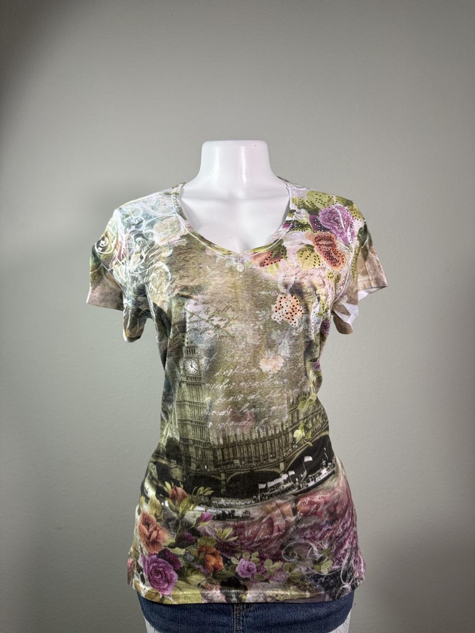 Y2K Fairycore London Print Short Sleeve Tee
