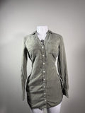 Abercrombie & Fitch Olive Button-Up Utility Shirt