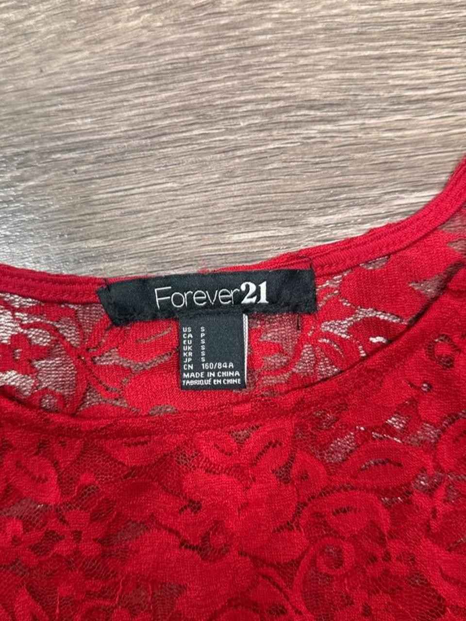 Y2K Coquette Forever 21 Sheer Lace Long Sleeve Top
