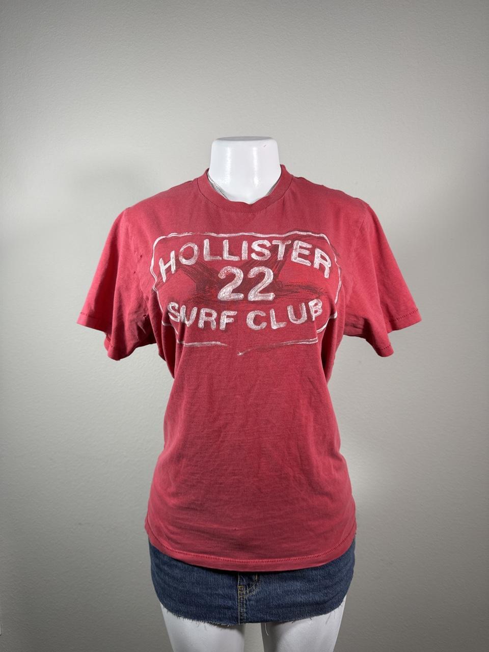 Vintage Y2K Hollister Surf Club Graphic Tee Red