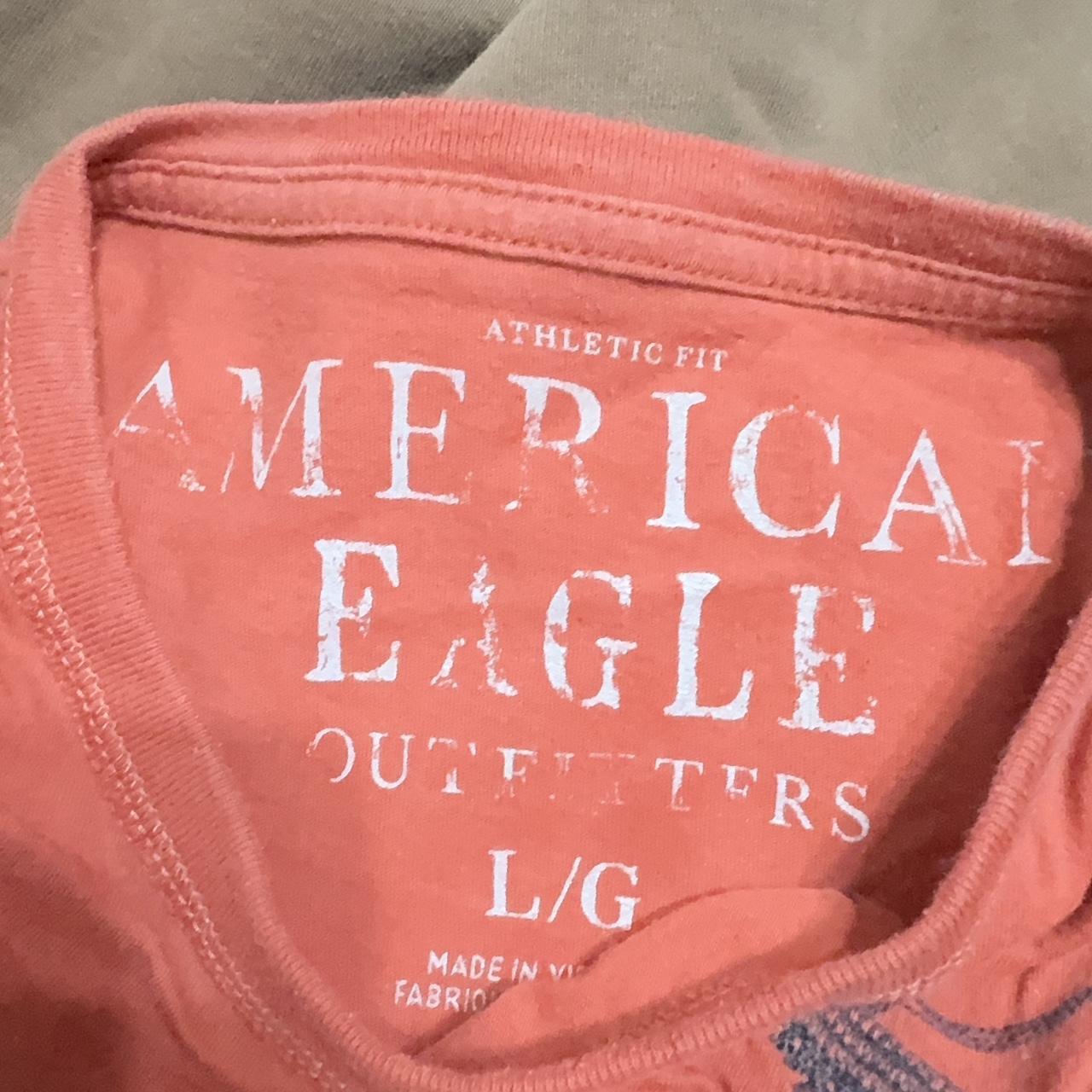 American Eagle Outfitters Men's Orange and Red Tshirt