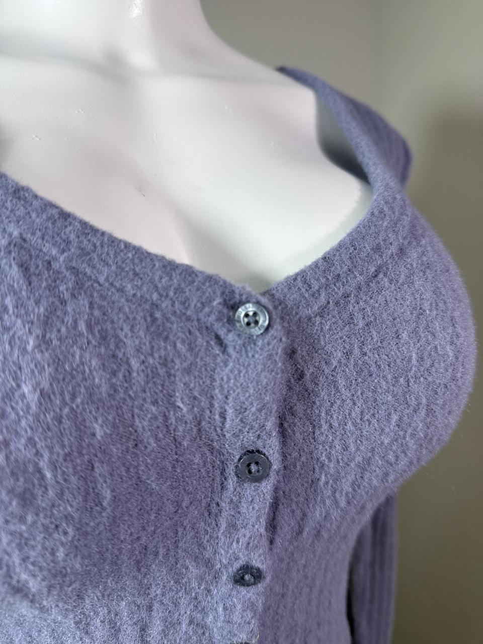 Y2K Hollister Fuzzy Cropped Cardigan