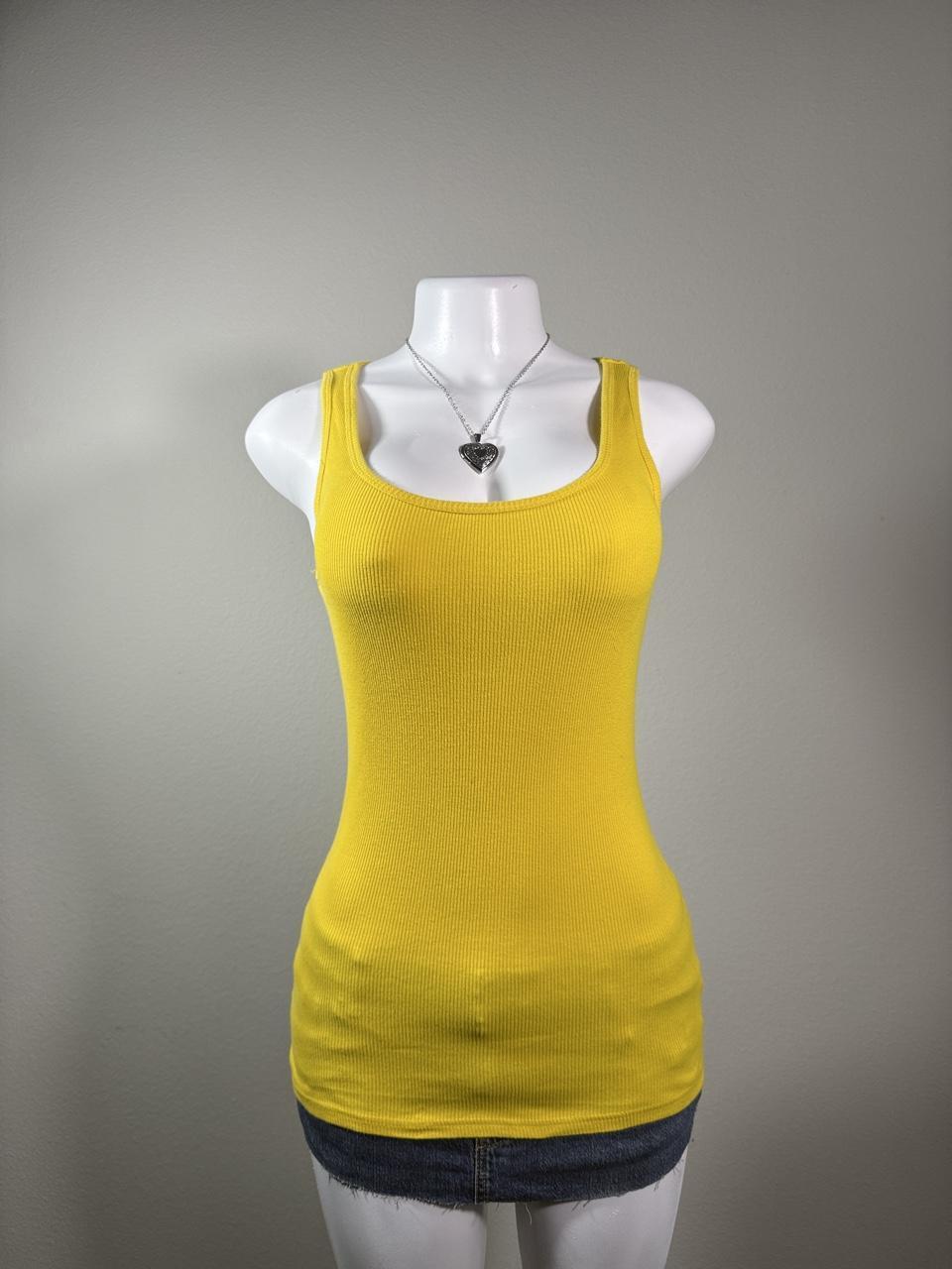MKM Yellow Ribbed Tank Top