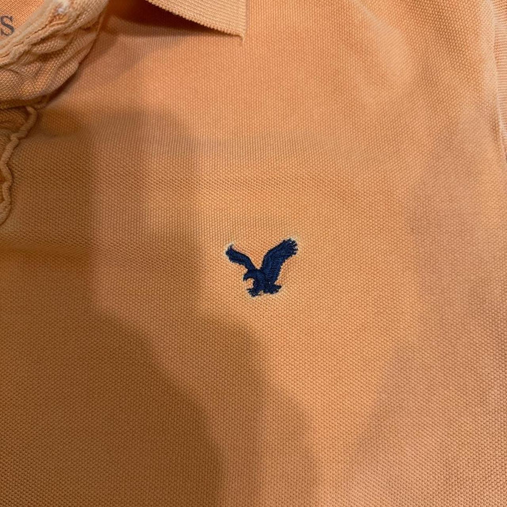 American Eagle Men's Orange Polo-shirt