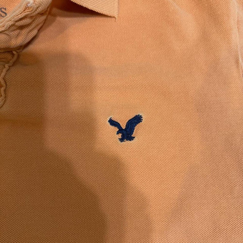 American Eagle Men's Orange Polo-shirt