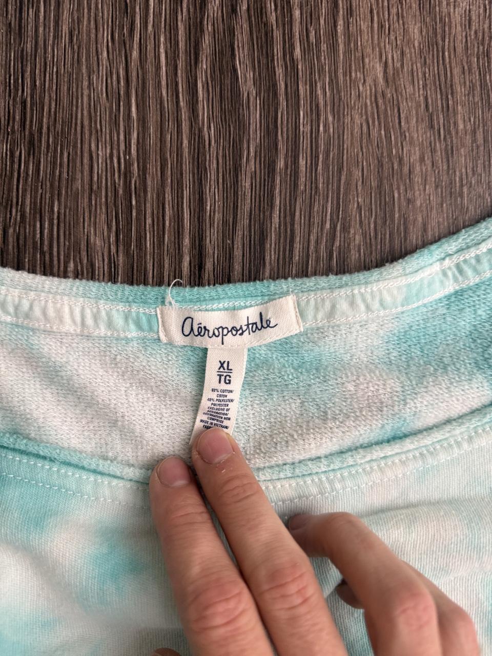 💚 Vintage Aeropostale Aqua Tie-Dye Off Shoulder Sweatshirt 💚