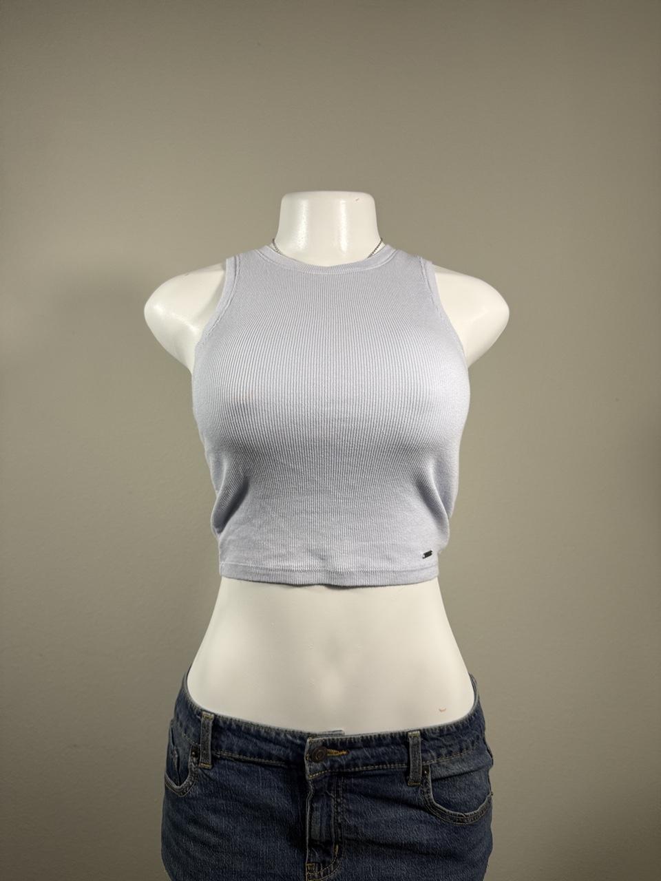 🤍 Hollister Ribbed High Neck Crop Tank 🤍