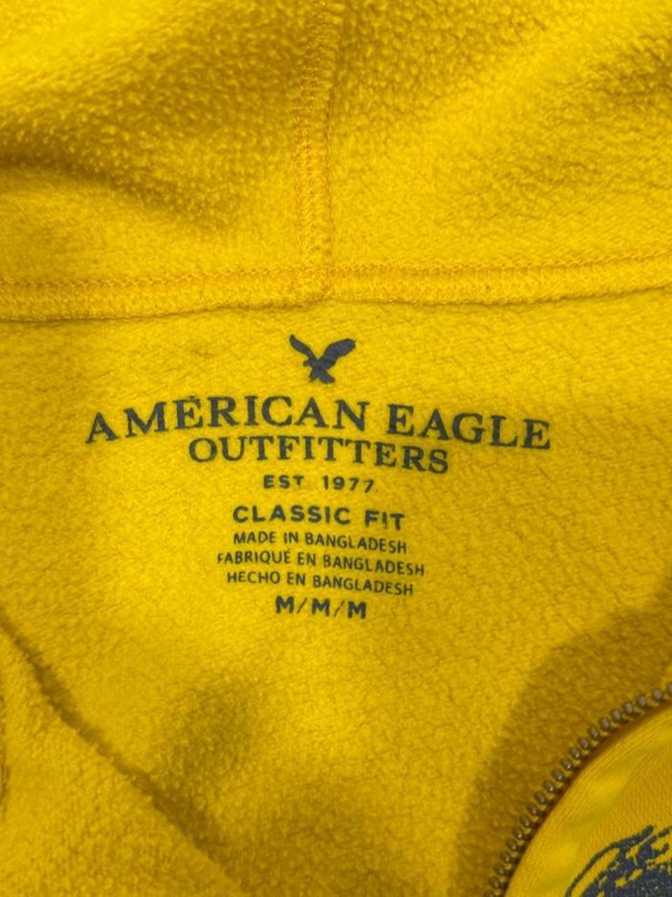 💛 Vintage American Eagle Yellow Full Zip Eagle Hoodie 💛