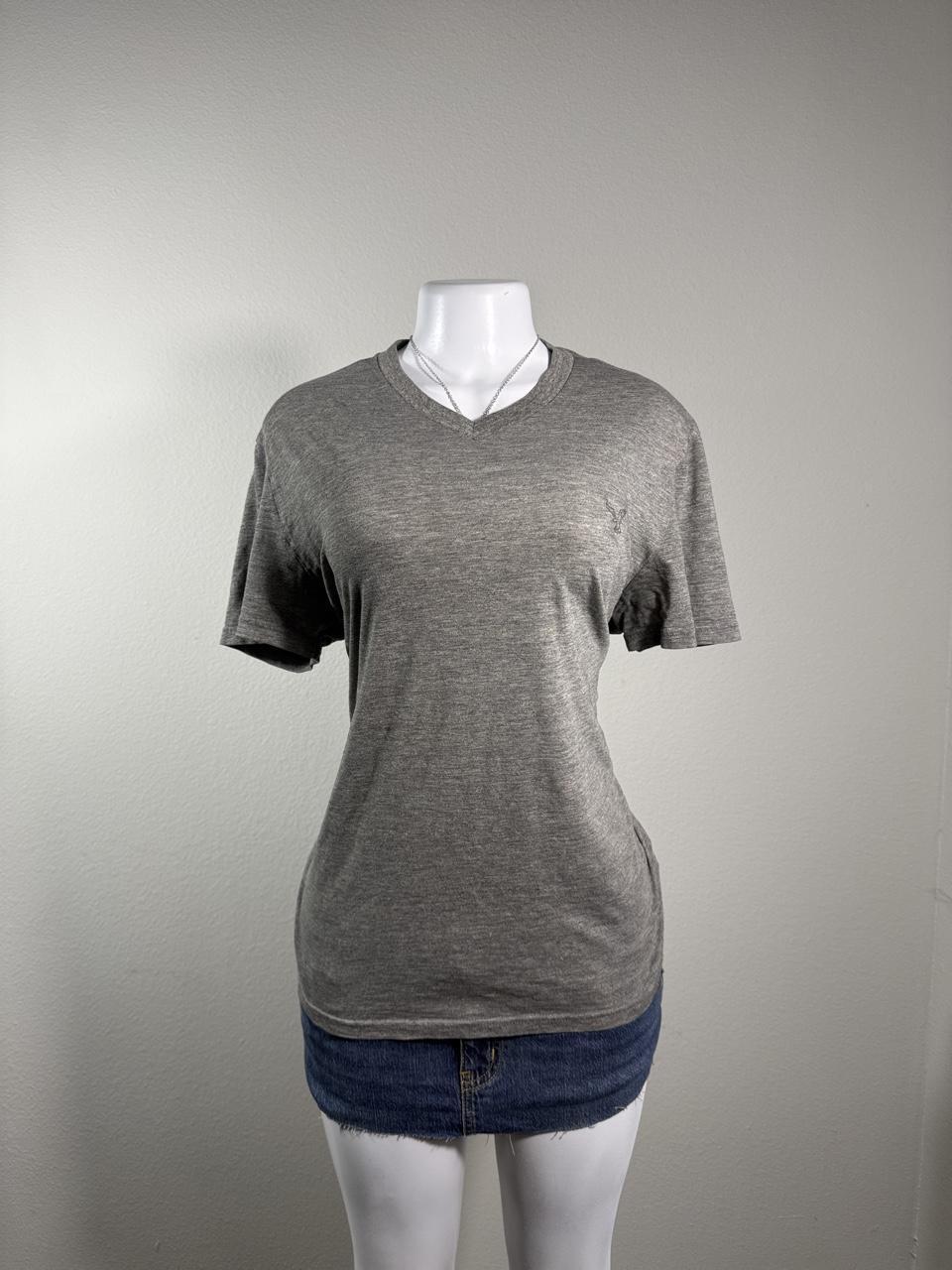 American Eagle Gray V-Neck Essential Tee