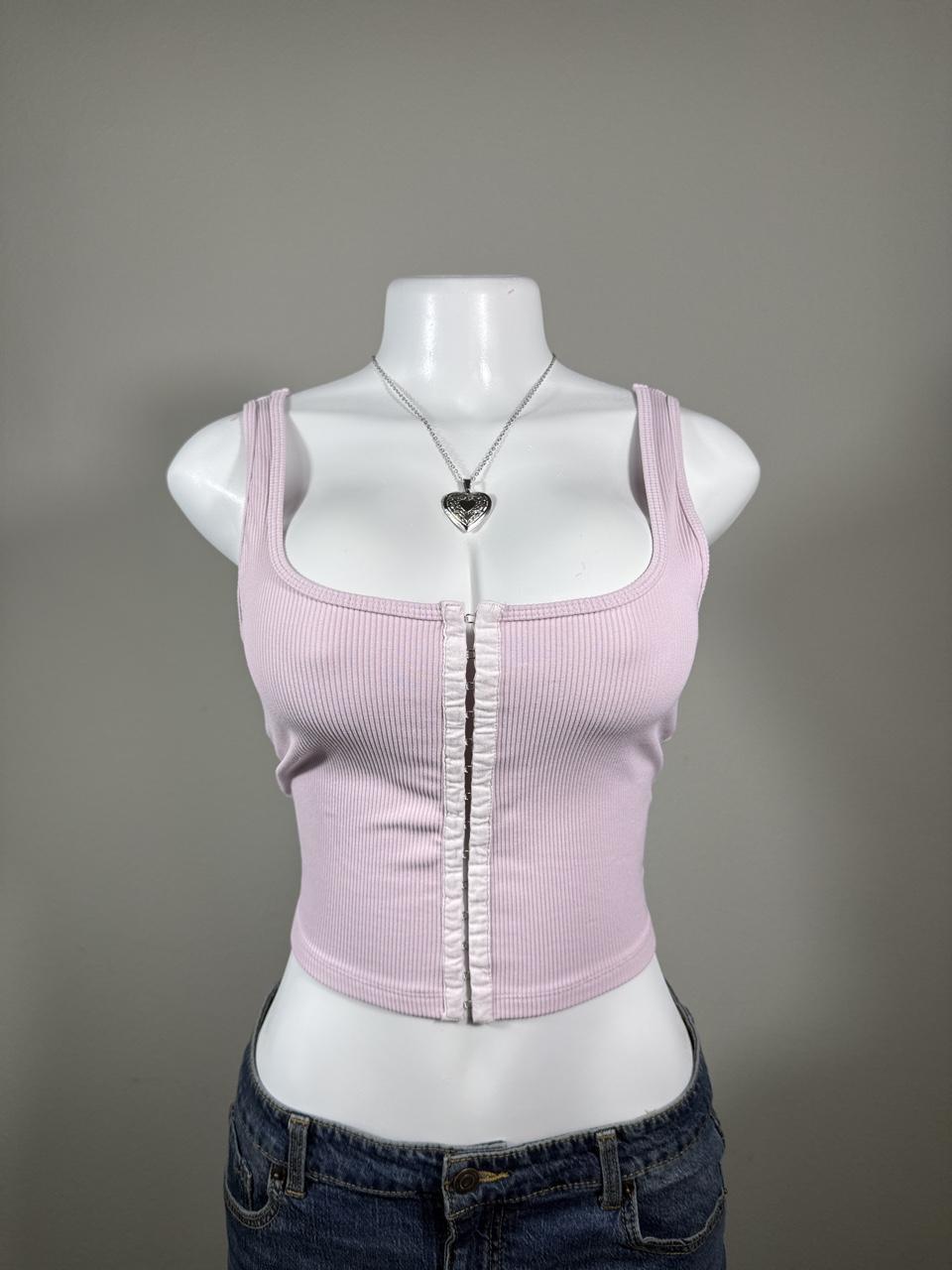 🤍 Abercrombie & Fitch Ribbed Hook Front Crop Tank 🤍