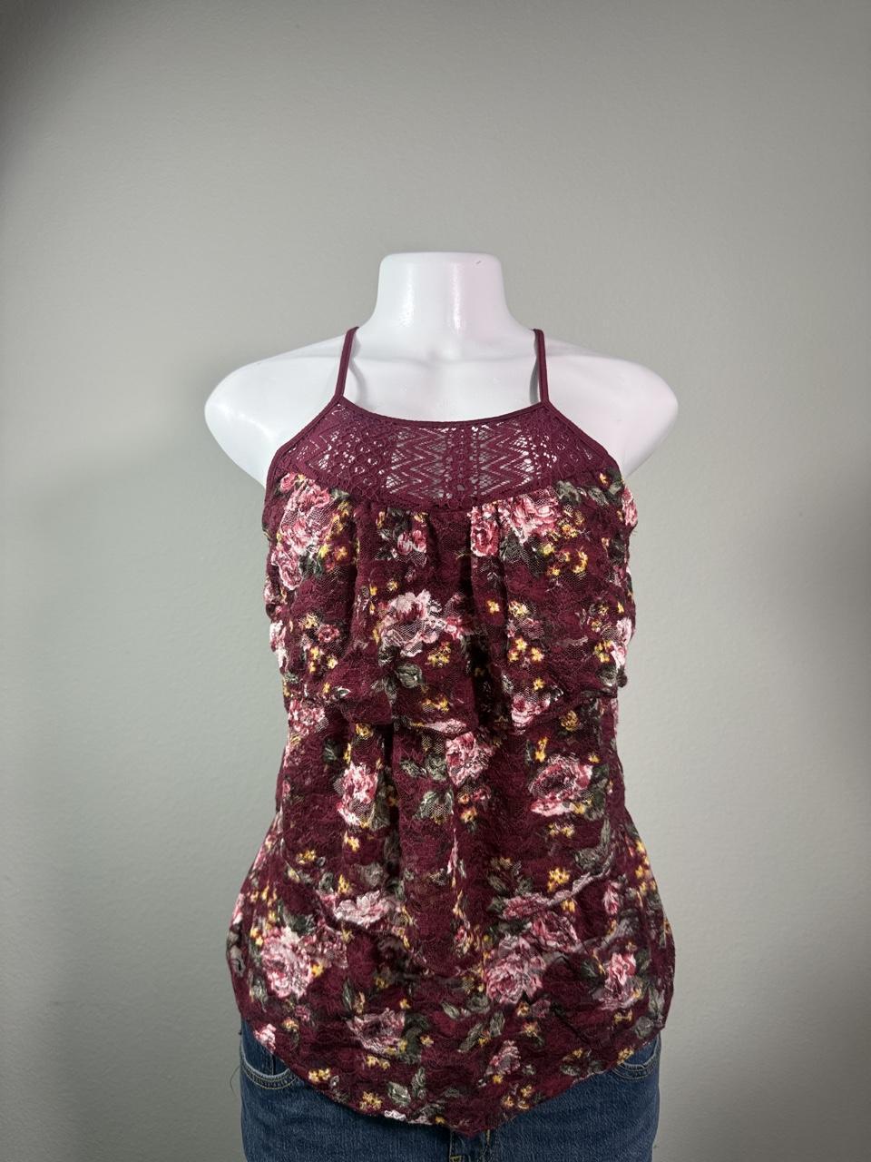 Vintage Y2K Fairycore No Boundaries Floral Lace Tank Top