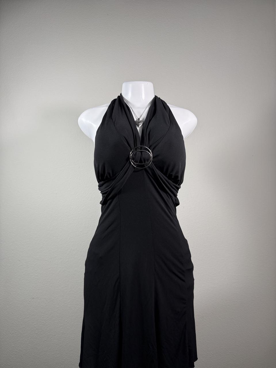 Y2K Speechless Black Halter Ring Dress Goth Party Cocktail Prom NWT