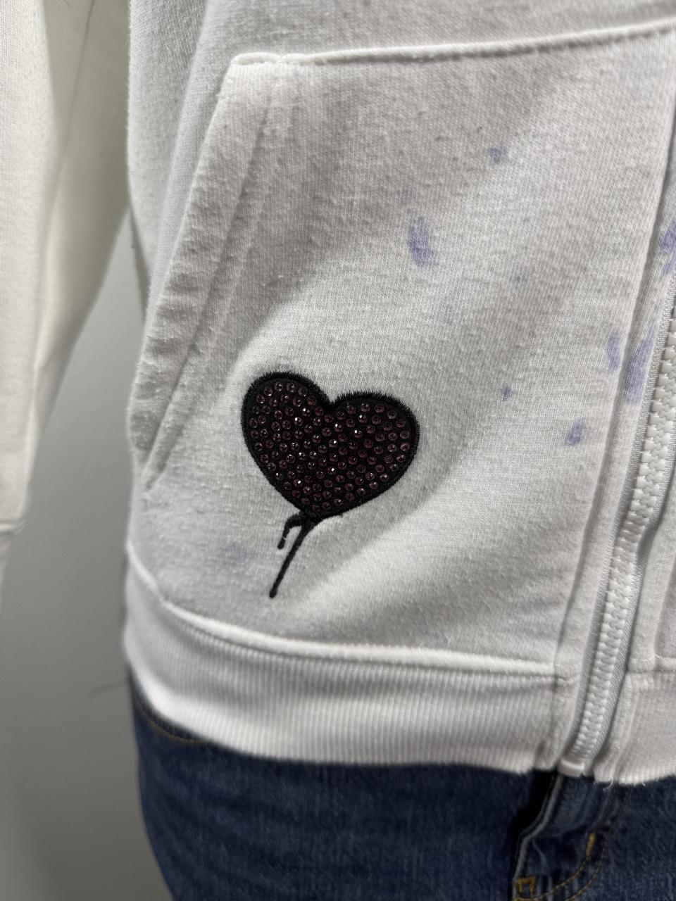 Y2K Hello Kitty x Forever 21 White Rhinestone Zip Hoodie
