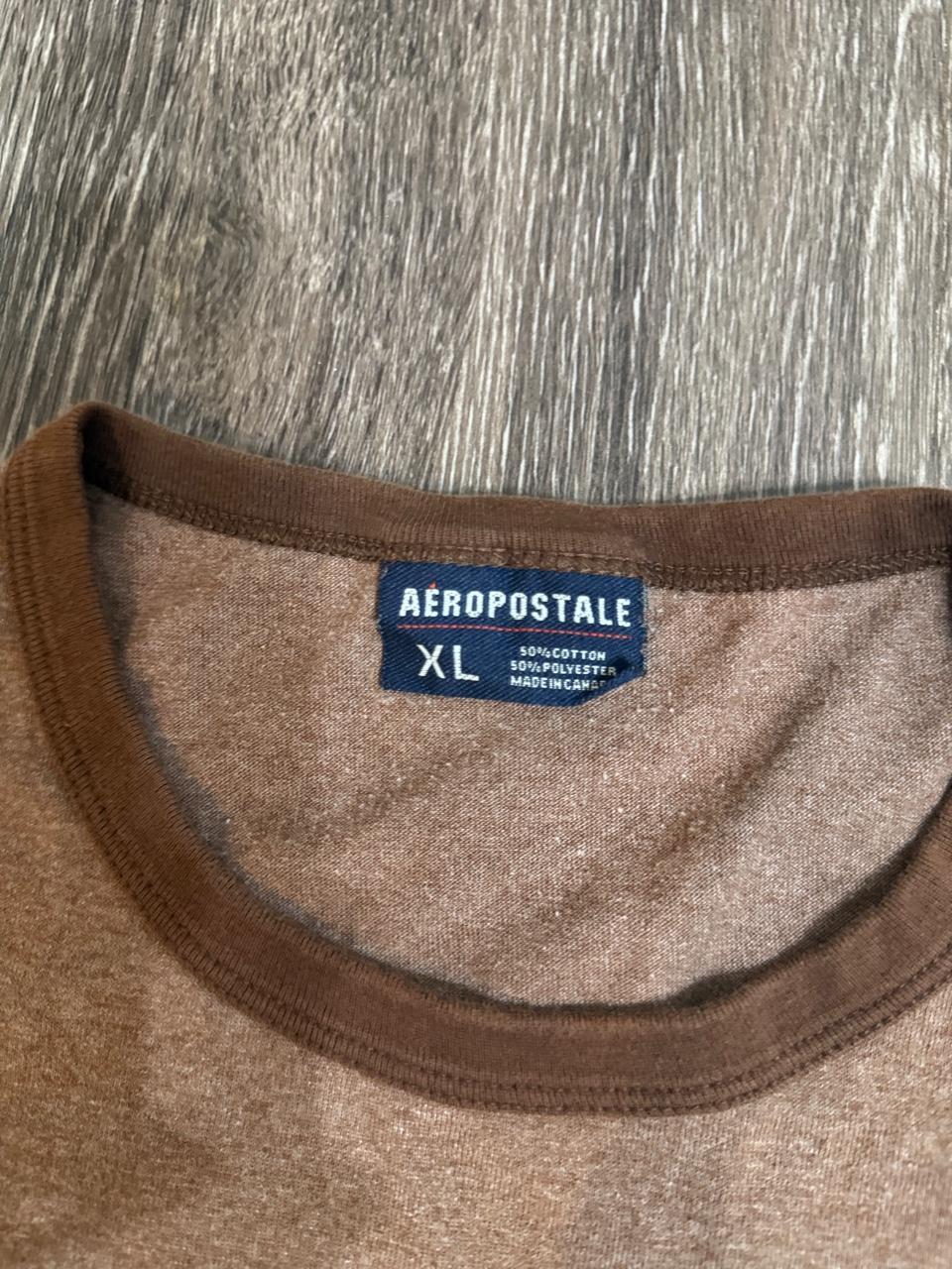 Aeropostale Men's Brown and Tan Tshirt