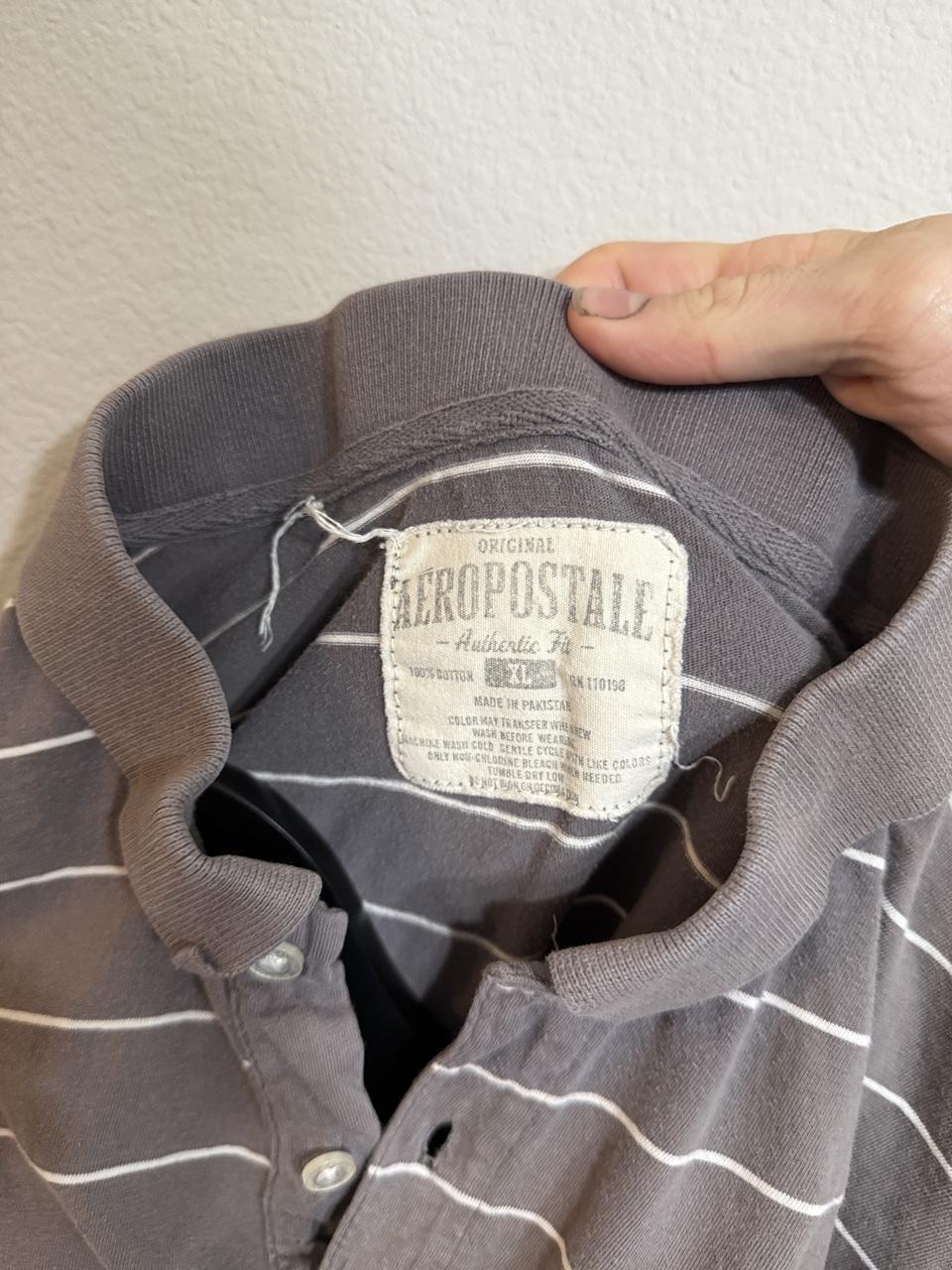 Aeropostale Men's Grey and Multi Polo-shirt