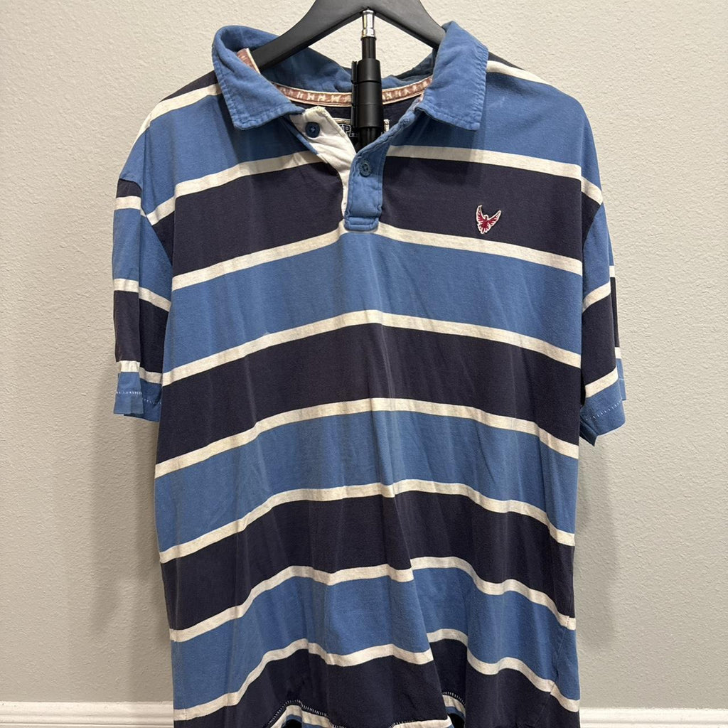 Men's Blue and Multi Polo-shirt