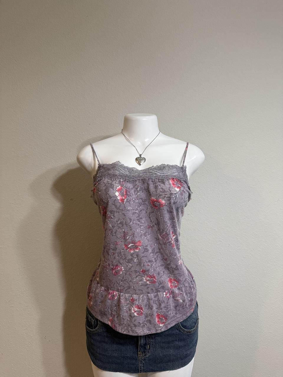 🌸 Vintage Y2K American Eagle Floral Lace Tank Top 🌸
