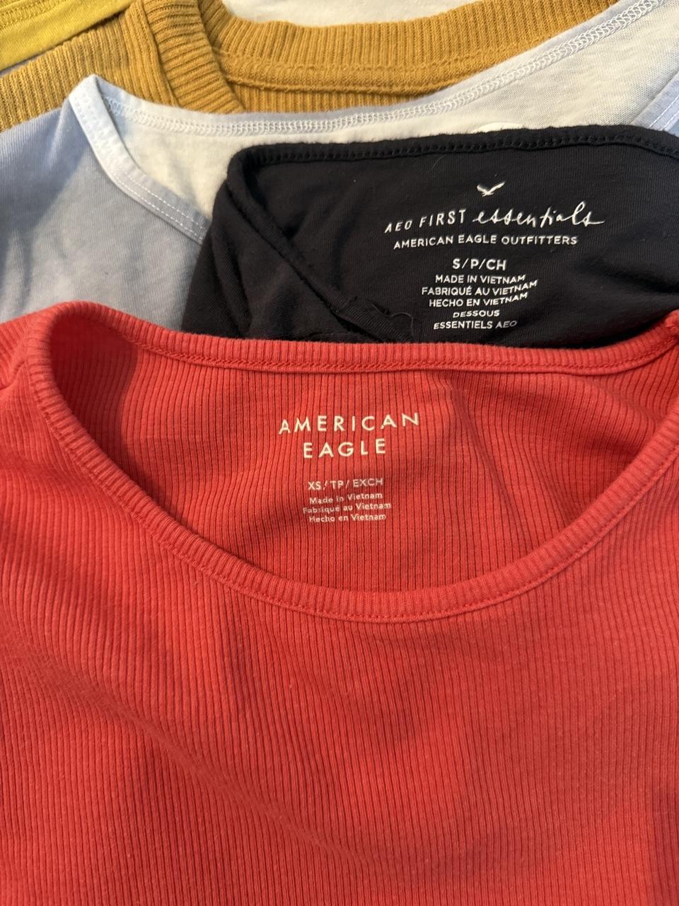 Y2K American Eagle Ribbed Baby Tee