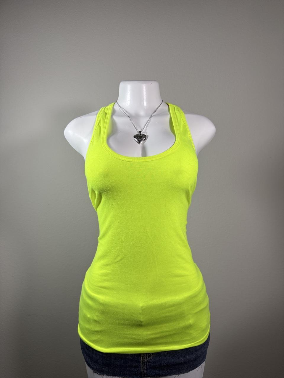 VINTAGE Rue 21 Neon Yellow Racerback Tank Top