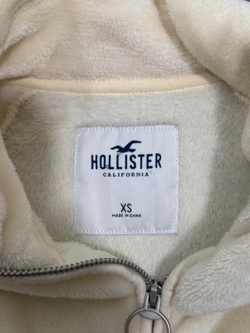 Y2K Hollister Cream Velour Full Zip Jacket