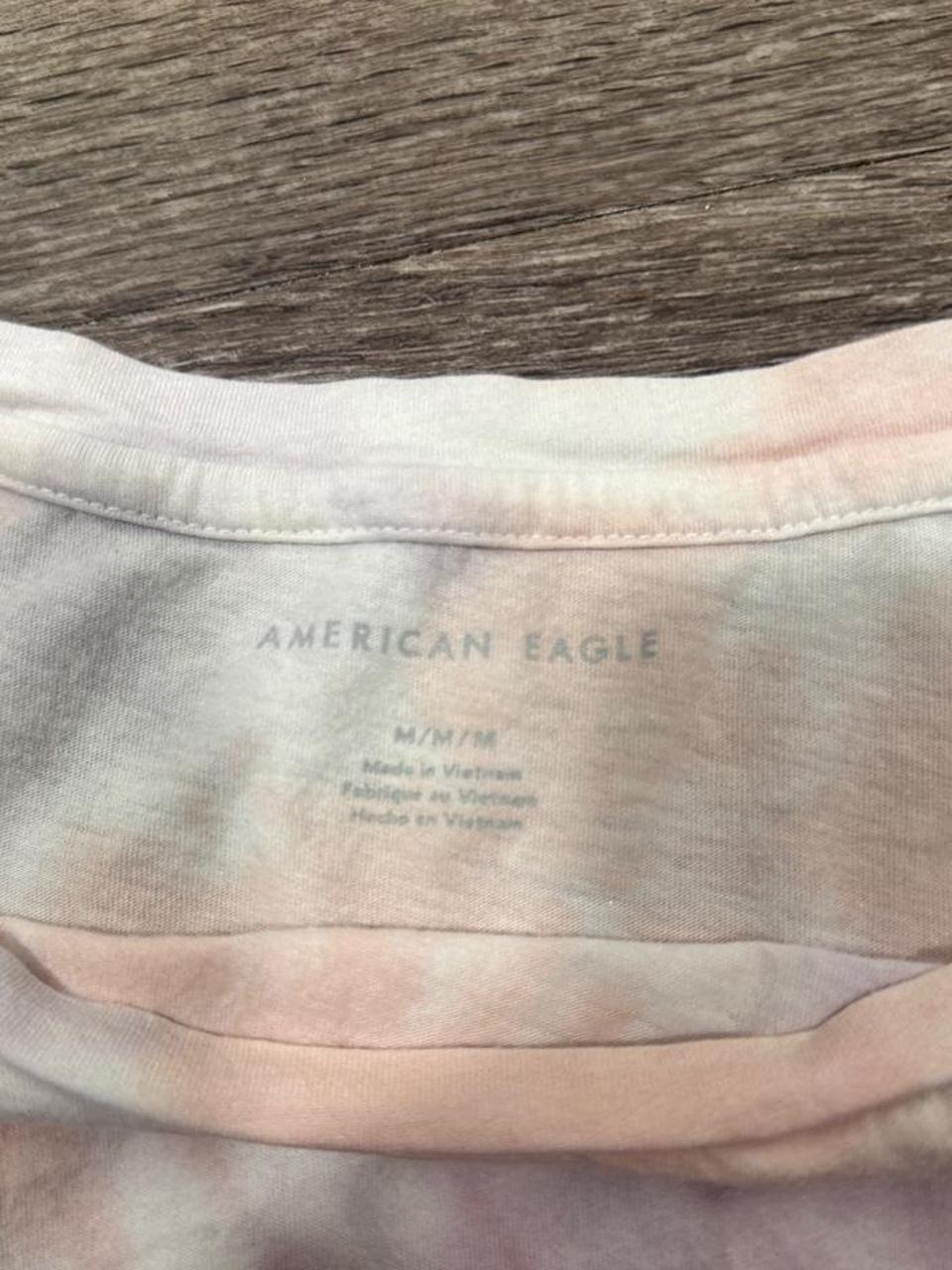 💜 American Eagle Pink & Purple Tie-Dye Cinch Crop Tee 💜