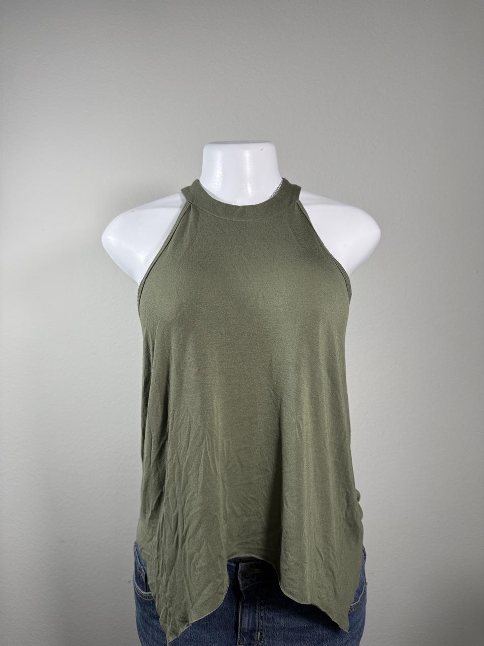 🤍 Y2K American Eagle Soft & Sexy Olive High Neck Tank Top 🤍